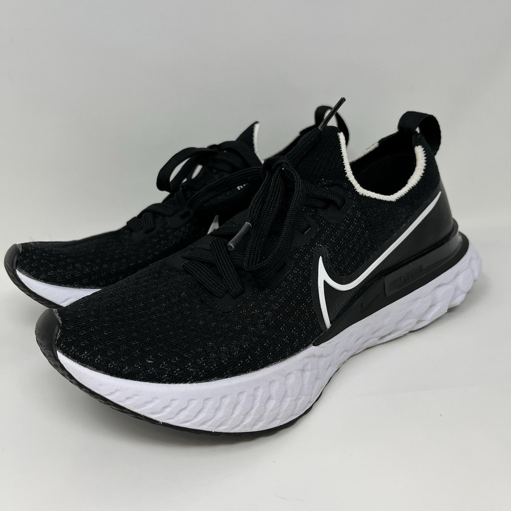 Nike React Infinity Run Flyknit CD4371-002 Black White Men's Size 6.5 Running